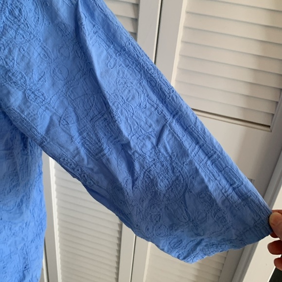 Sea Breeze of California V-neck Swim Cover Up Top Periwinkle Blue USA Size Large - Picture 3 of 8